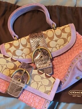 Coach Unicorn Rare Bag & Clutch Pink Lavender